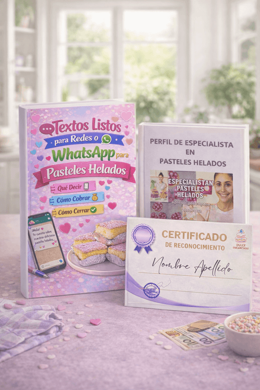 Textos Listos para Vender Pasteles Helados por Redes +Certificado digital + Perfil Profesional para redes y ventas.